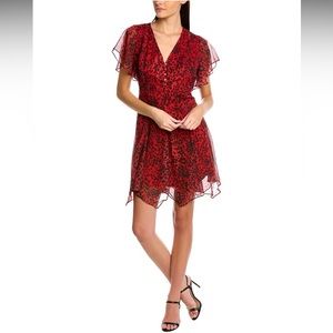 Romantic Soho Threads fit and flare red leopard print dress